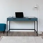 ИНГАР Д 132 стол письменный 132x58x76, серо-бирюзовый/черный | изображение 3