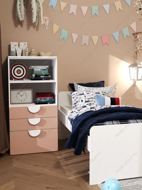 Стеллаж Пикси, с тремя выдвижными ящиками 60x57x120, мечтательный пион | изображение 10