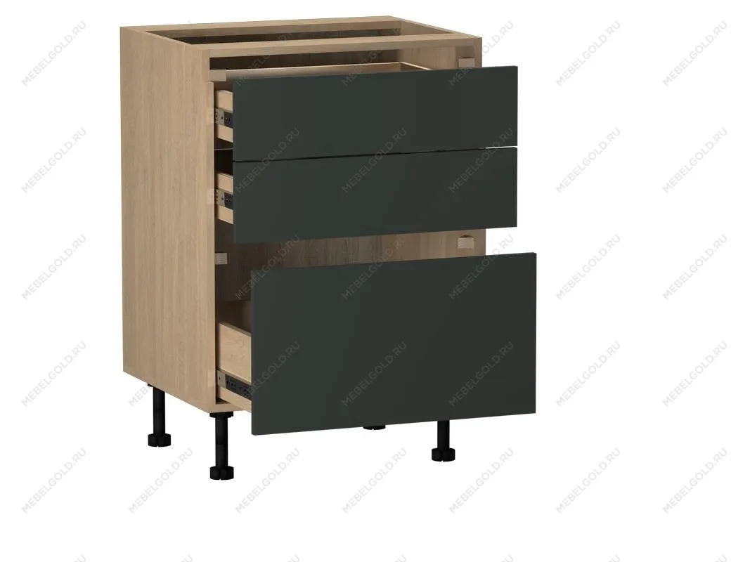 Стол с ящиками СЯ-60, Женева (600*520*870) Дуб Палермо/Зеленый матовый, 21981 | изображение 1