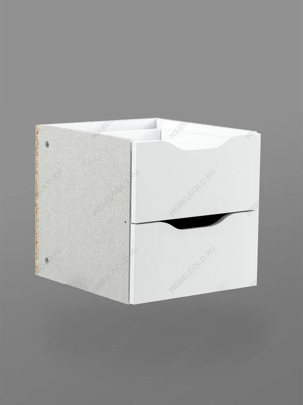 Модуль с двумя ящиками для стеллажа ФОРА, 33х33х37, белый | изображение 1