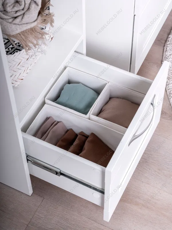 Стеллаж Сириус, 1 ящик, 39х35х190 см, белый | изображение 4