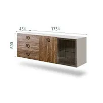 Комод 1.6м Bogemia Fly Wood Fi (Шелк) (Novabuk/Хром) БМКМ-4[5][10]