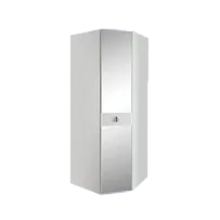 Шкаф угловой с зеркалом Римини СОЛО (Белый/Серебро) РМШУ1/1(s)