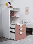 Стеллаж Пикси, с тремя выдвижными ящиками 60x57x120, мечтательный пион | изображение 2
