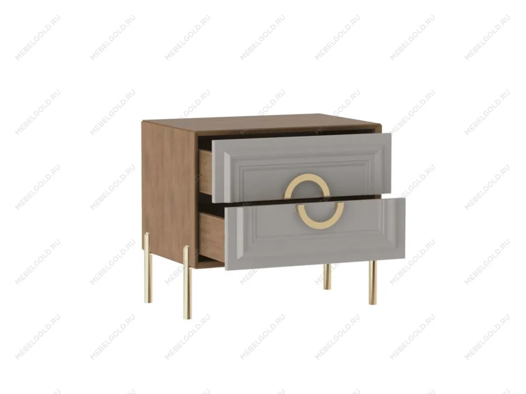 Тумба прикроватная, Палермо (624*410*548) Дуб Каселла коричневый/Экокожа Мокко, 12808 | изображение 1