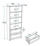 Стеллаж Сириус, 2 ящика, 78х35х190 см, дуб сонома | изображение 7