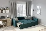 Диван-кровать ВАЛО, 230х91х72 см, сине-зеленый | изображение 1
