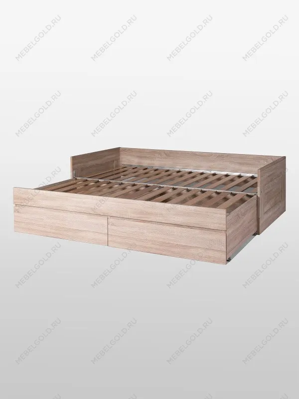 Кровать раздвижная Сириус, с ящиками, 80х200/160х200 см, бежевая, дуб сонома | изображение 7