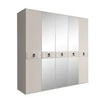 Шкаф 5-ти дв. с зеркалами Bogemia Farfalle (Шелк/Черный) БМШ1/5(Fa)