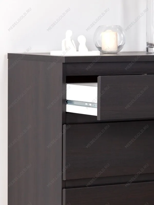 Комод Кастор, 3 ящика, 65х40х71 см, черный, дуб венге | изображение 2