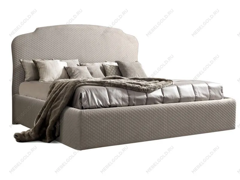 Кровать Римини 1,8 м, с подъемным механизмом (светло-серый), РМКР180-2[3], стеганые царги