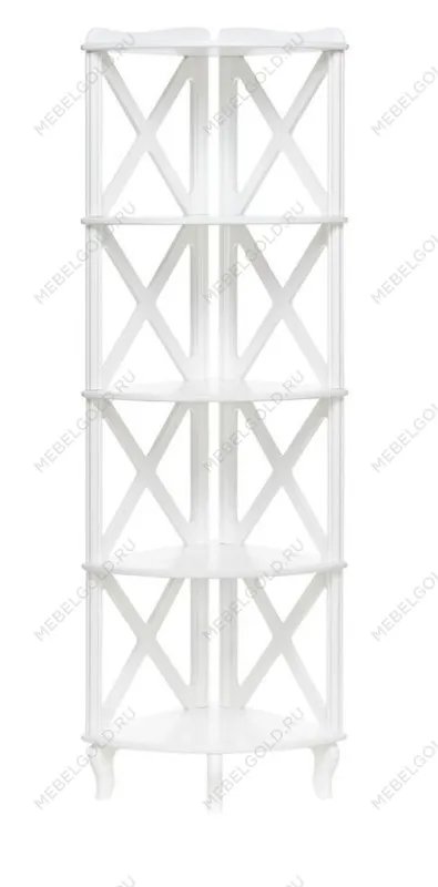 Этажерка-стеллаж угловая Джульетта-4 (молочный дуб) | изображение 2