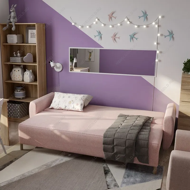 Диван-кровать ТУЛИСИЯ, 232х90х78 см, светло-розовый | изображение 1