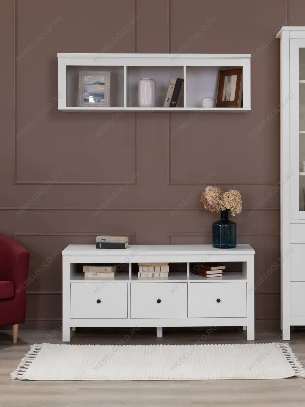 Полка навесная Сага, 3 секции, белая | изображение 3