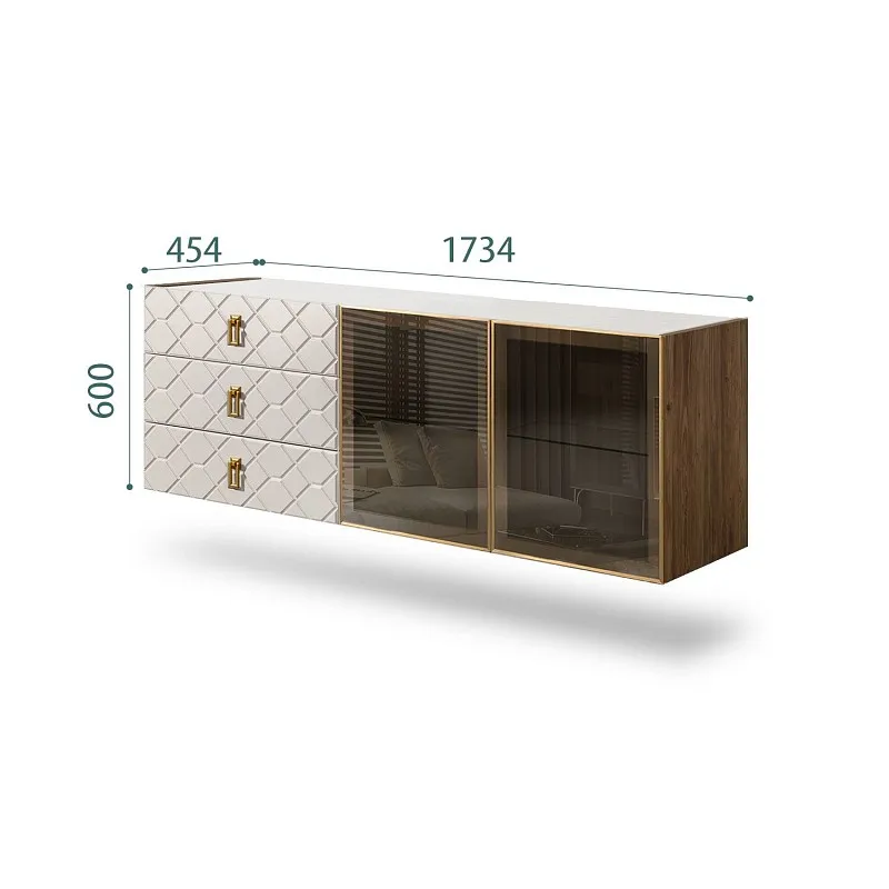 Комод 1.6м Bogemia Woodline Fly Fa (Шелк) (Novabuk/Золото) БМКМ-4[5]