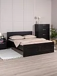 Кровать двуспальная Сириус, 140х200 см, черный, дуб венге | изображение 2