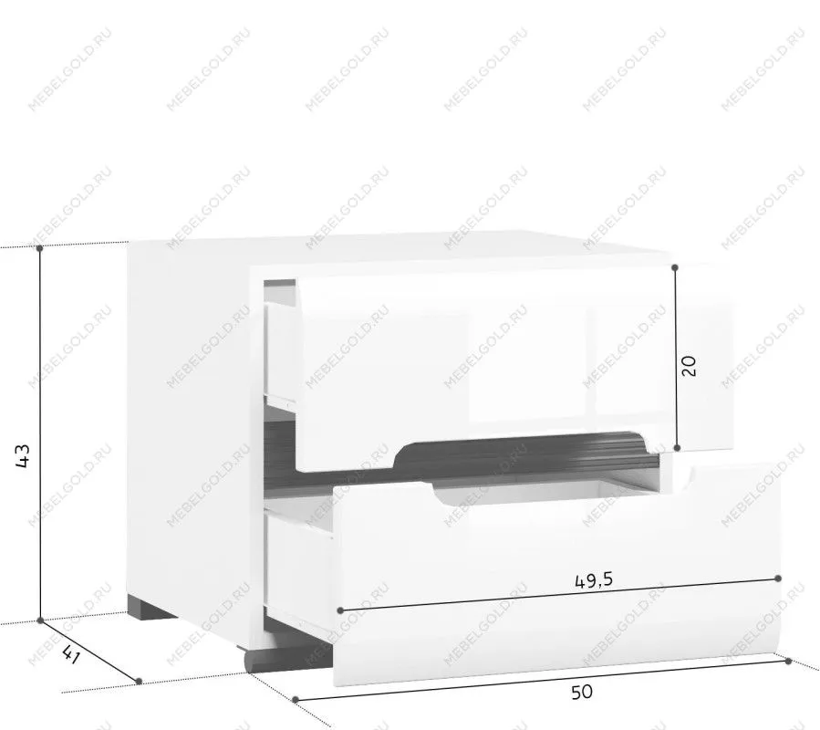Тумба прикроватная Ацтека KOM2S/4/5 белый | изображение 2