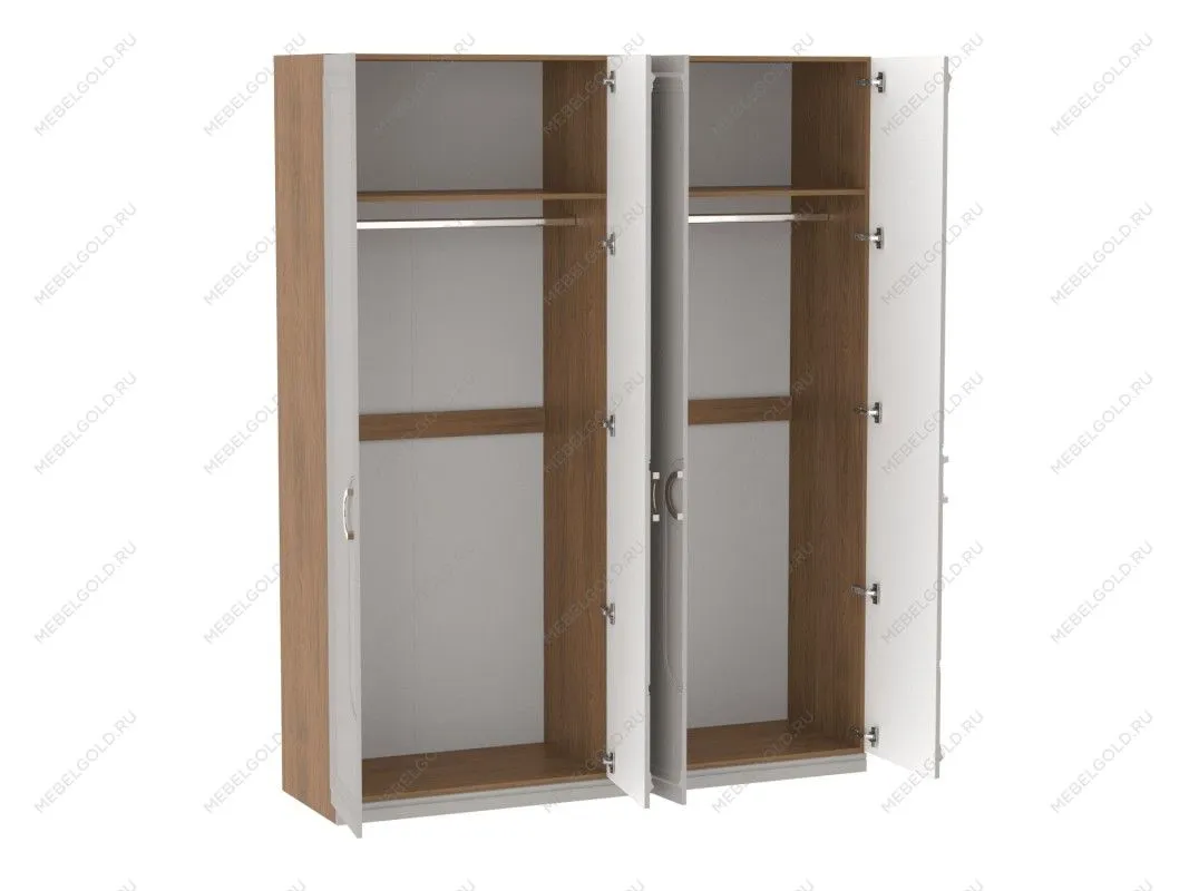 Шкаф 4-дверный с декор обкладом, Палермо (1832*533*2304) Дуб Каселла коричневый/Экокожа Мокко | изображение 1