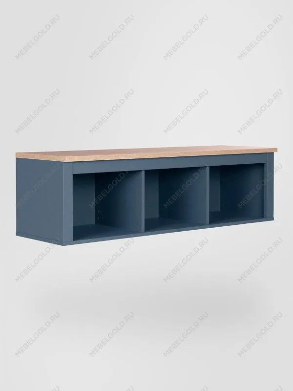 Полка навесная Сага, 3 секции, темно-бирюзовая/ясень | изображение 3