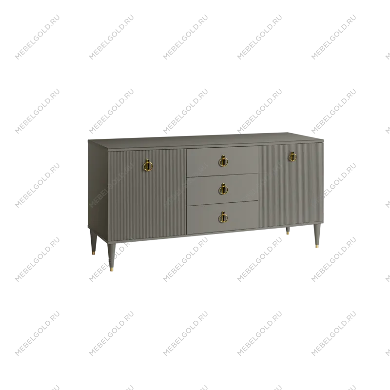 Комод для гостиной 1.6м Римини СОЛО (Серый/Золото) РМКМ-4(s)