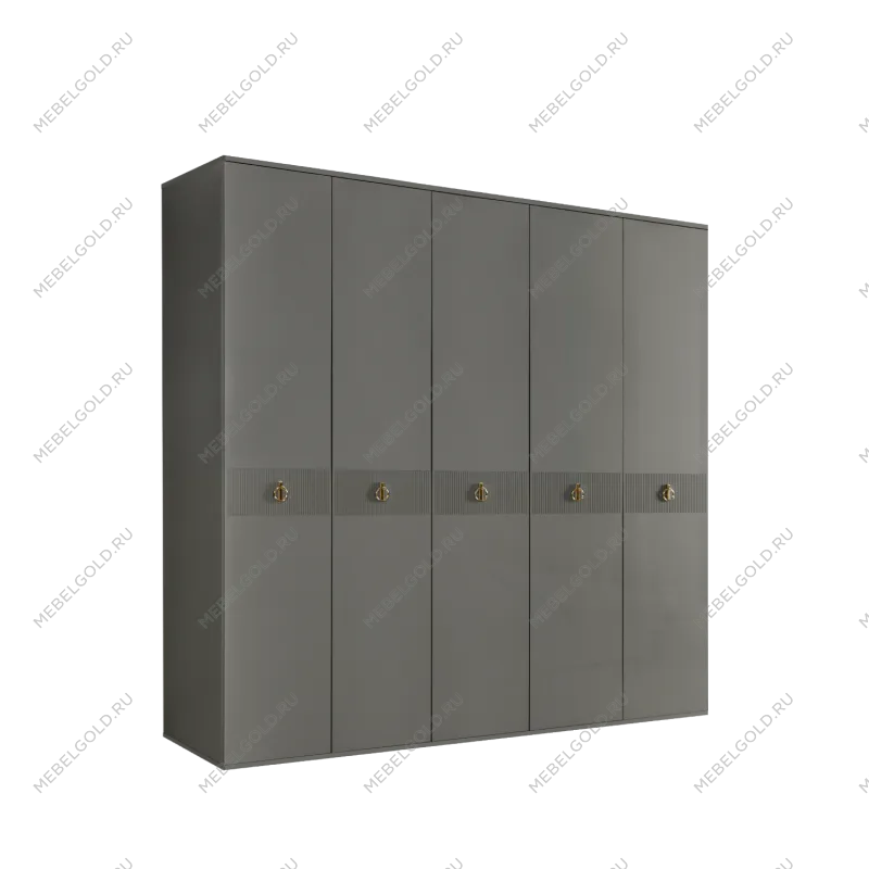 Шкаф 5-ти дверный Римини СОЛО (Серый/Золото) РМШ2/5(s)