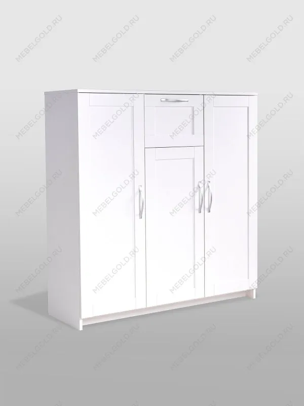 Тумба Сириус 3 двери, 1 ящик, 117х41х124 см, белая | изображение 8