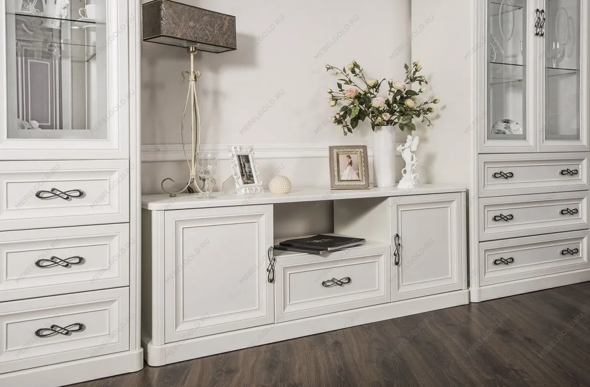 Гостиная Мишель 1+тв+2 белый матовый | изображение 1