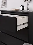 Комод Варма, 4 ящика, 80х100х40 см, шпон натурального дерева, ясень черный | изображение 10