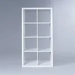 КАЛЛАКС / ФОРА Стеллаж ИКЕА / IKEA 8, прямоуголной формы с двумя рядами ячеек, тамбурат, цвет белый | изображение 2