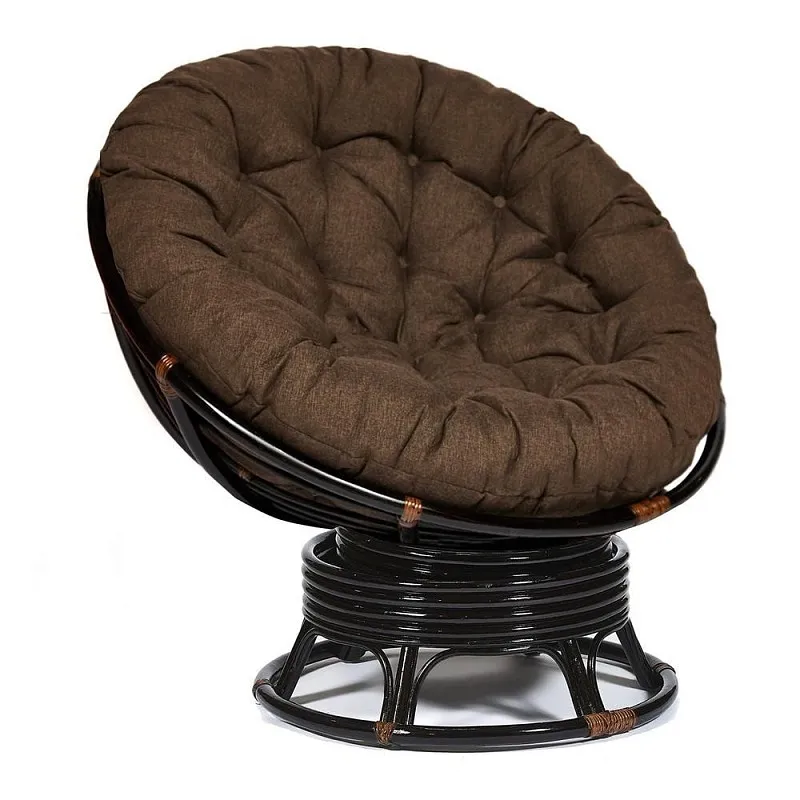Кресло-качалка Papasan с подушкой Античный коричневый/коричневый
