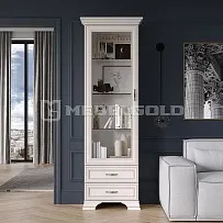 Шкаф с витриной Тиффани 1V2S вудлайн кремовый