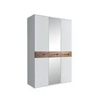 Шкаф 3-х дверный с зеркалом Bogemia Wood Wo (Белый/Хром) БМШ1/3(Wo)