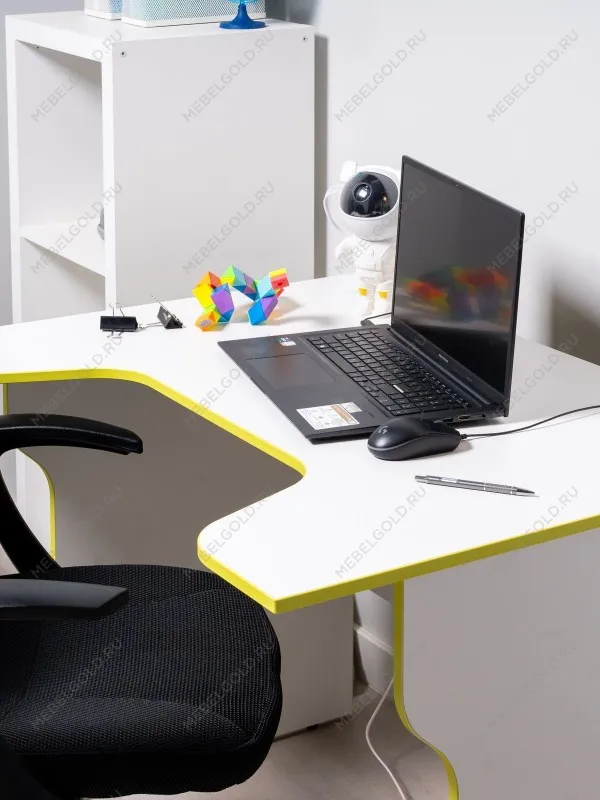 Стол компьютерный Вардиг, 100х75х82 см, белый/лайм | изображение 4