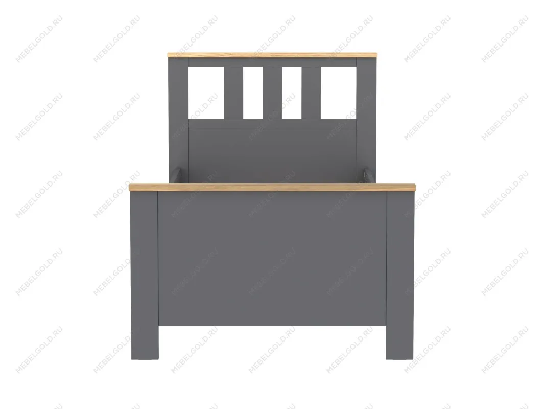 Кровать односпальная Сага, 90х200 см, серая/ясень | изображение 11