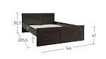 Кровать двуспальная Сириус, 140х200 см, черный, дуб венге | изображение 4