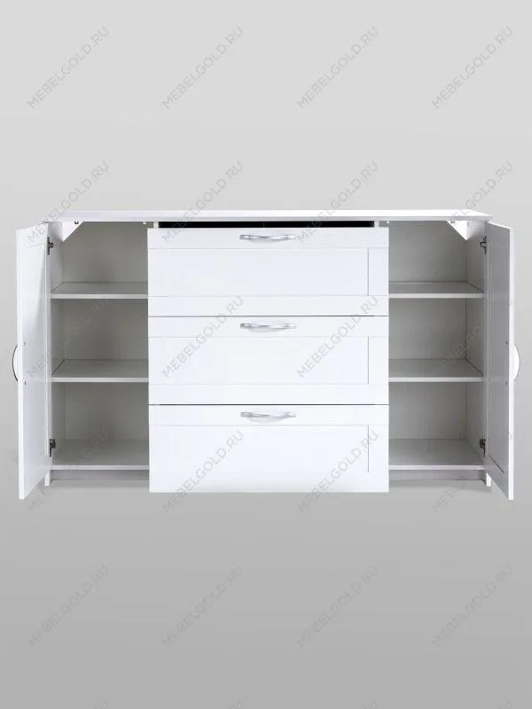 Тумба Сириус, 2 двери и 3 ящика, 156х41х95 см, белая | изображение 9