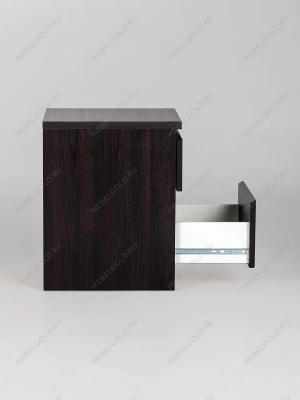 Тумба прикроватная Кастор, 2 ящика, 40х37х49 см, черно-коричневая, дуб венге | изображение 5