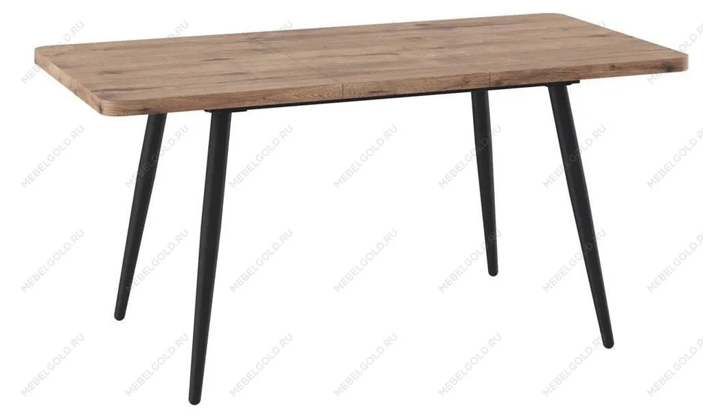 Стол раздвижной Бьерн (R)-120 (Дуб велингтон/Черный) 120(160)х80 | изображение 1