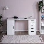 ИНГАР 2/5/ДВ стол письменный 140x75x55, белый | изображение 3