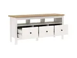 Тумба ТВ Сага, 3 ящика, 131х42х63 см, белая/ясень | изображение 14