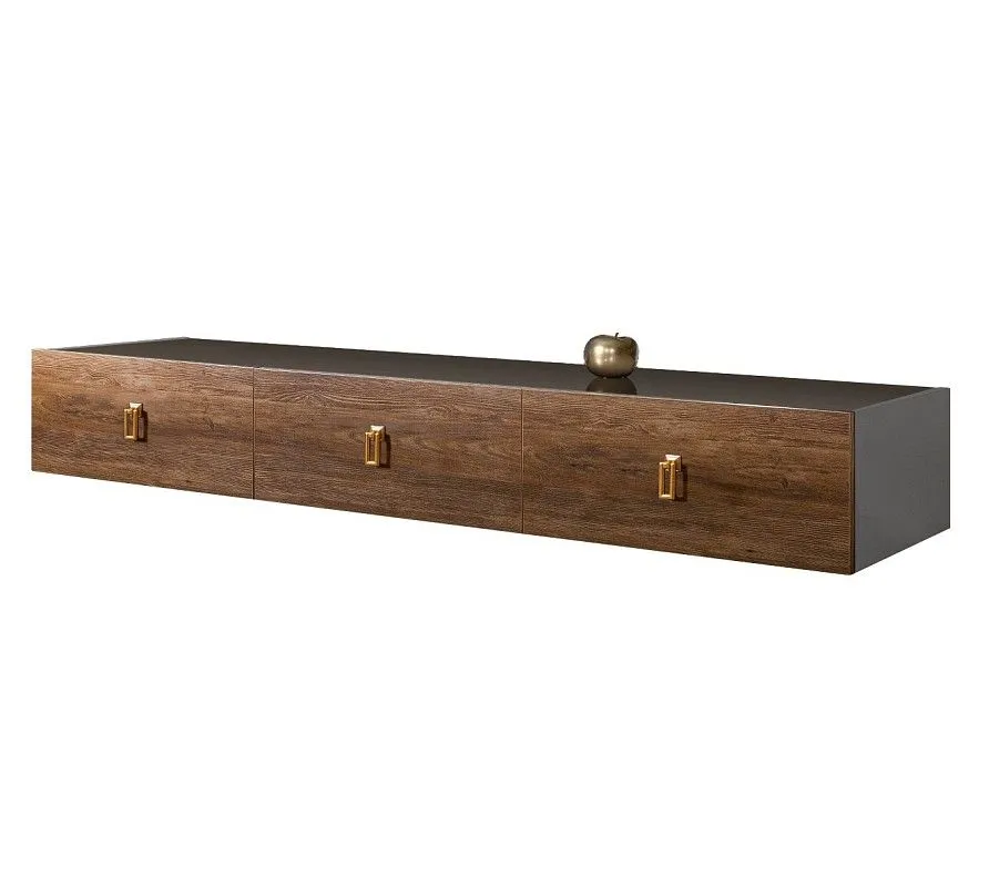 Тумба телевизионная 2.1м Bogemia Fly Wood Fa (Серый) (Lakobel/Золото) БМТ-2