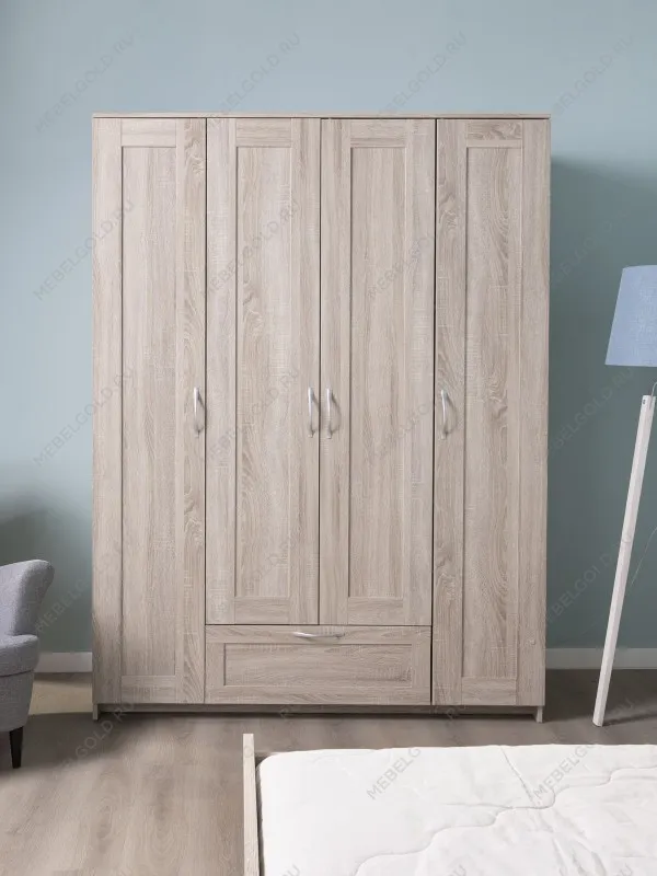 Шкаф Сириус, 4 двери и 1 ящик, 156х59х220 см, дуб сонома | изображение 4