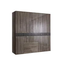 Шкаф 5-ти дверный с ящиками Римини СОЛО (Орех империя/Серебро) РМШ2/51(s)