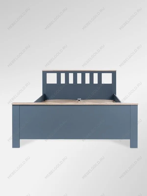 Кровать двуспальная Сага, 160х200 см, темно-бирюзовая/ясень | изображение 10