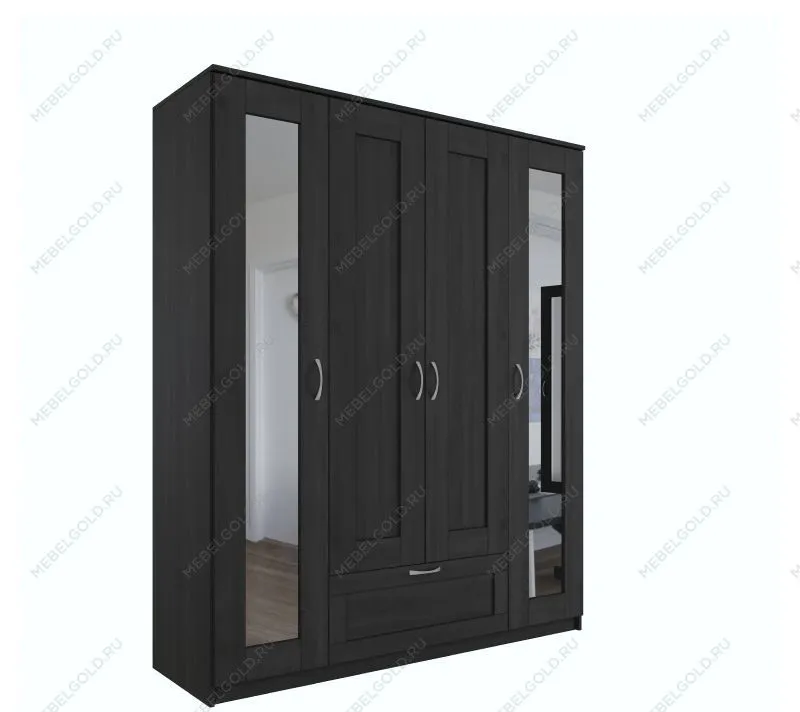 БРИМНЭС / СИРИУС Шкаф ИКЕА / IKEA комбинированный 4 двери и 1 ящик Дуб Венге (с 2 зеркалами) | изображение 3