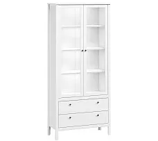 Шкаф-витрина Ева (Хельга) REG2W2S с подсветкой белый