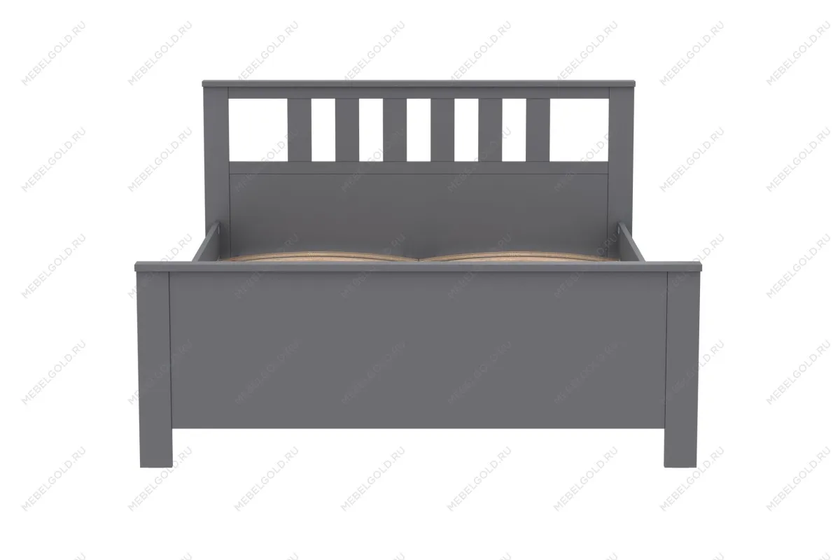 Кровать двуспальная Сага, 160х200 см, серая | изображение 15