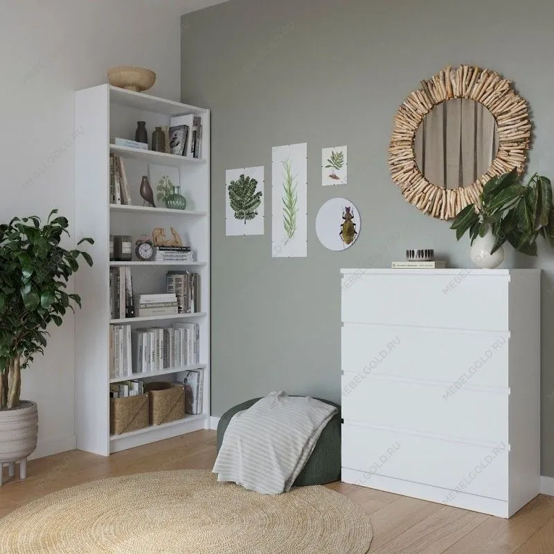 Стеллаж Варма, 6 полок, 78х198х28 см, белый | изображение 3