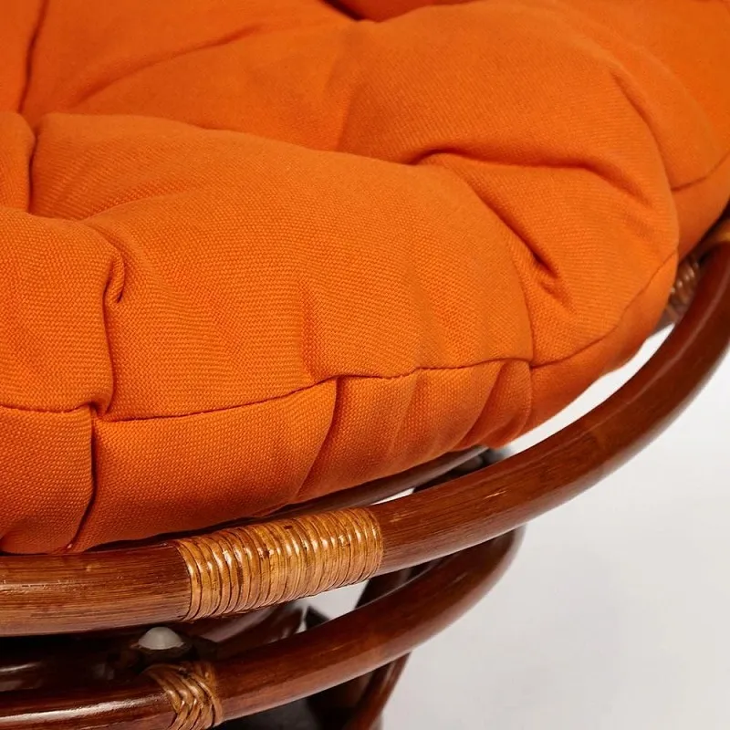 Кресло-качалка Papasan с подушкой Орех, ткань, оранжевый | изображение 6