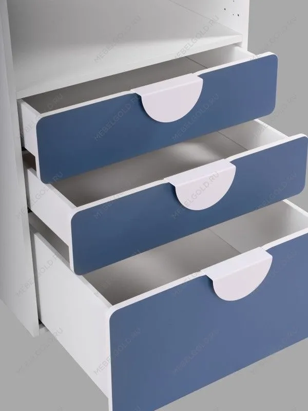 Стеллаж Пикси, с тремя выдвижными ящиками 60x57x120, озорной василек | изображение 14